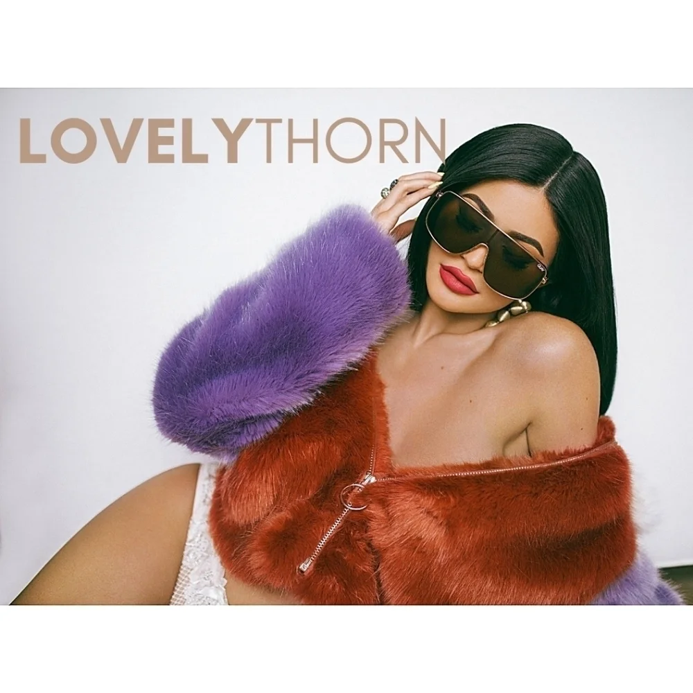QUAY // ltd ed kylie jenner collab gold frame brown lens shield sunglasses